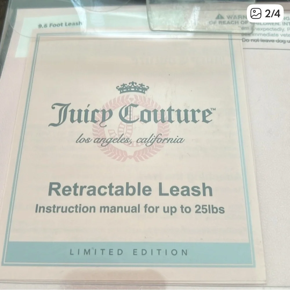 Juicy Couture Limited Edition Retractable Leash - Picture 2 of 2